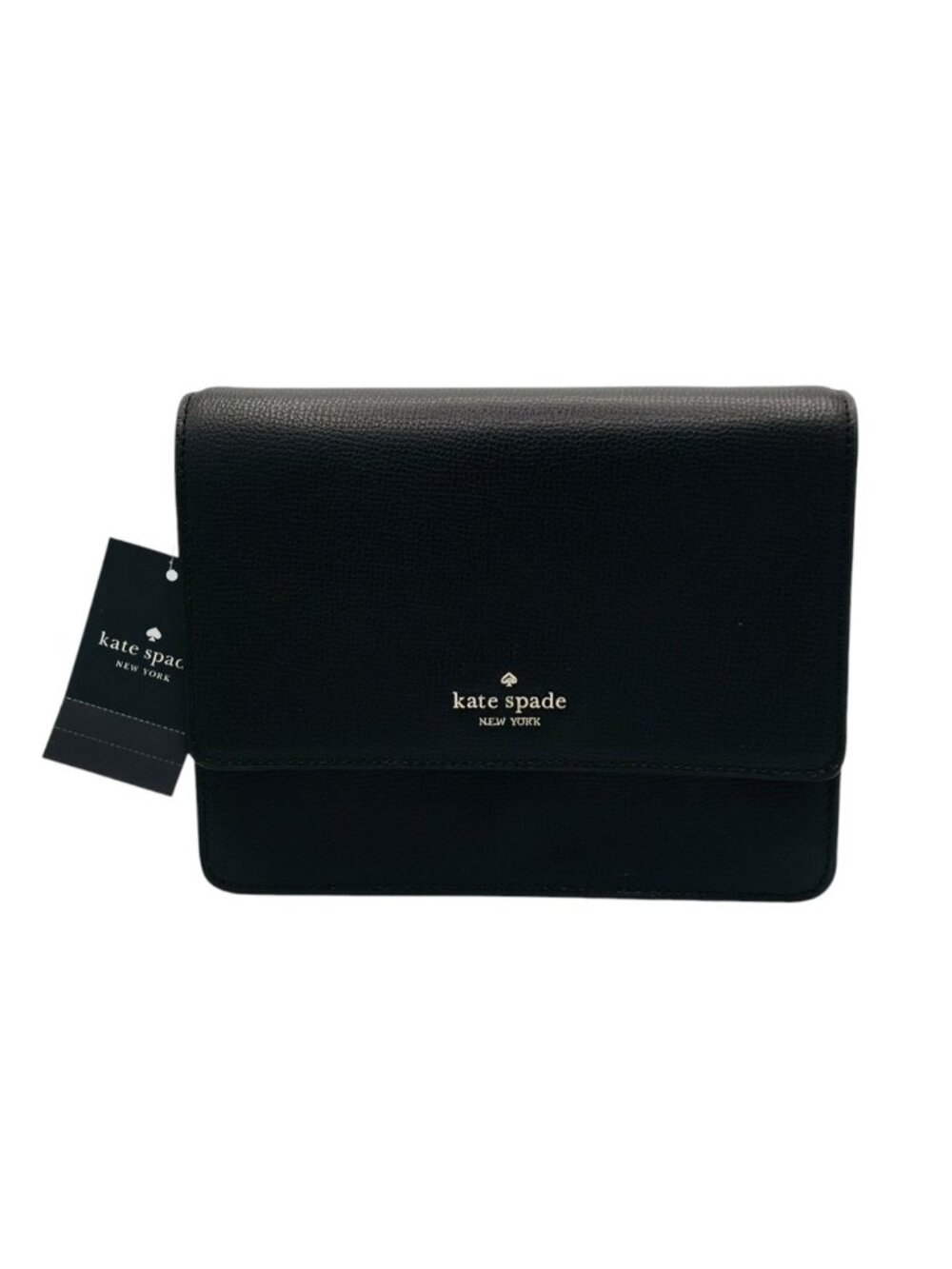 Kate Spade Kristi KB430 Black Refined Grain Leather Flap Crossbody NWT $369